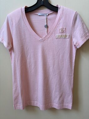 Bellwood Made in Italy Pink V-neck T-Shirt - New
